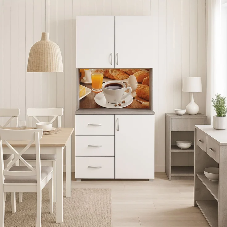 HTI-Living Blanca Bistro Küchenschrank Weiß/Beton – Bild 1