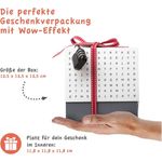 SURPRISA Geschenkbox Rätzel Geschenkbox, Geldgeschenk Verpackung & Gutschein Geschenk Box (inkl. 3-stelligem Zahlenschloss), Geschenkkarton Buchstaben-Rätsel, 12,5 x 12,5 x 12,5 cm, weiß