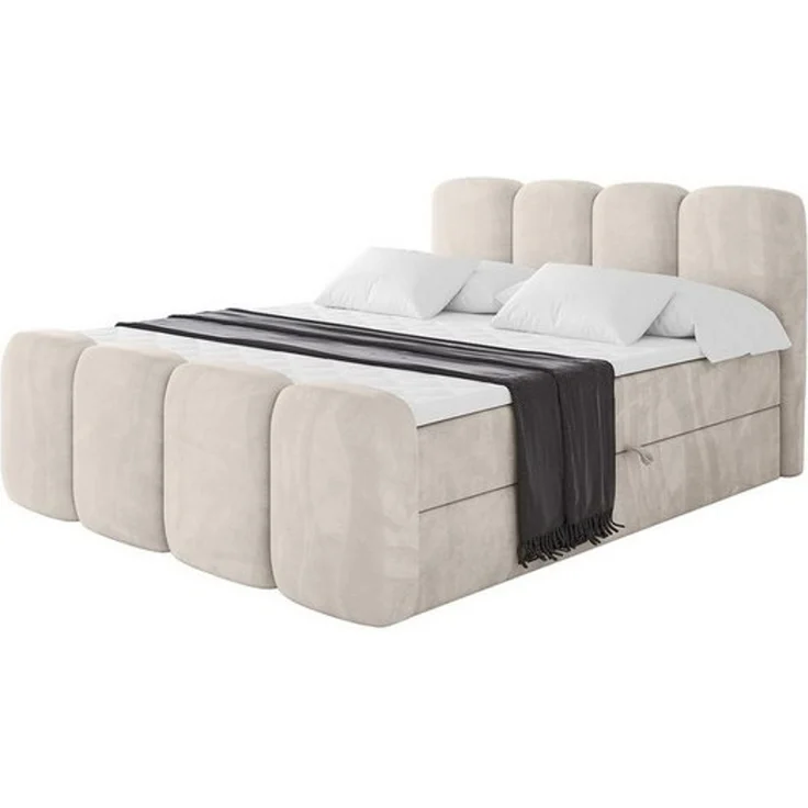 ALTDECOR Boxbett NINA-Z (Multipocket-Matratze H4, H3 Matratze Bonellfederung, Topper, Kopfteil), Doppelbett mit Fußteil – Bild 4