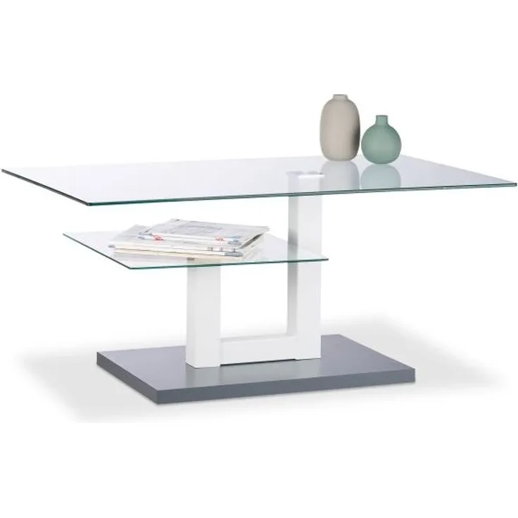 Couchtisch Glas mit Ablage