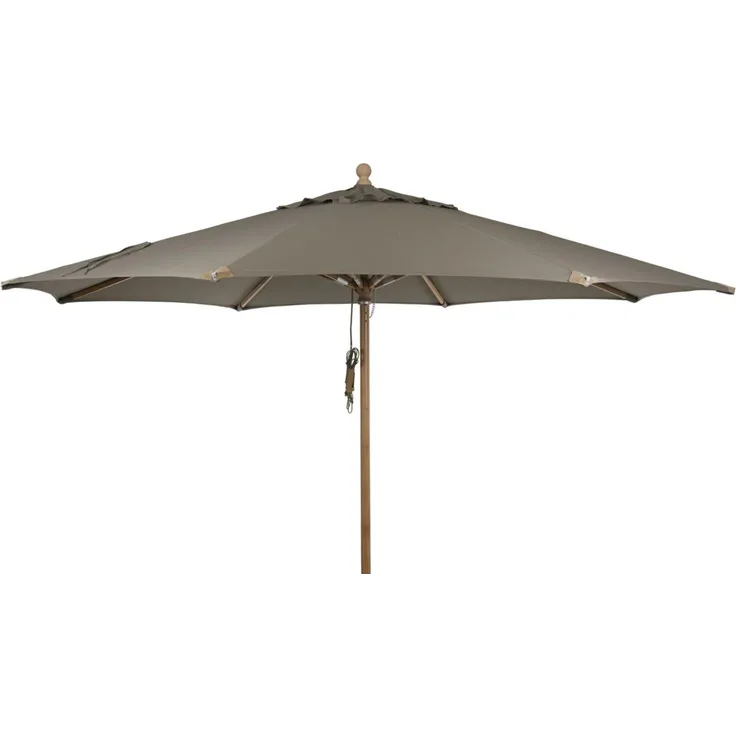 Brafab Sonnenschirm Parma aus Buchenholz und Polyester, modern skandinavisch, Taupe, Ø 350 cm