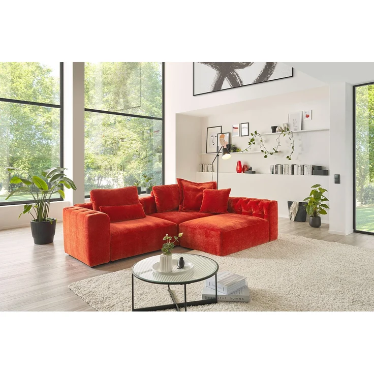 KAWOLA Sofa Sitzelement SEPHI medium Cord Vintage rot 39 x 82 x 107 cm – Bild 6