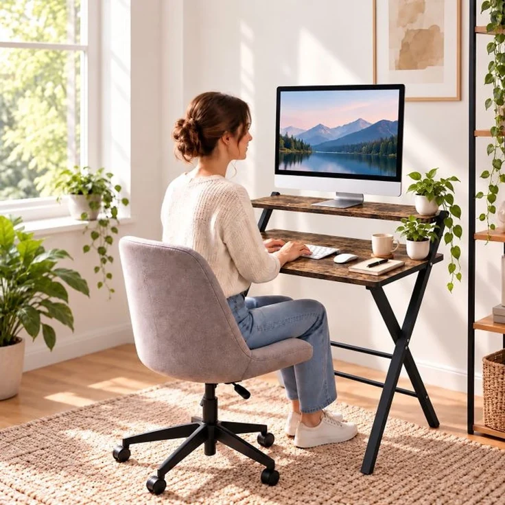 Relaxdays Klappbarer Schreibtisch Monitoraufsatz – Bild 2