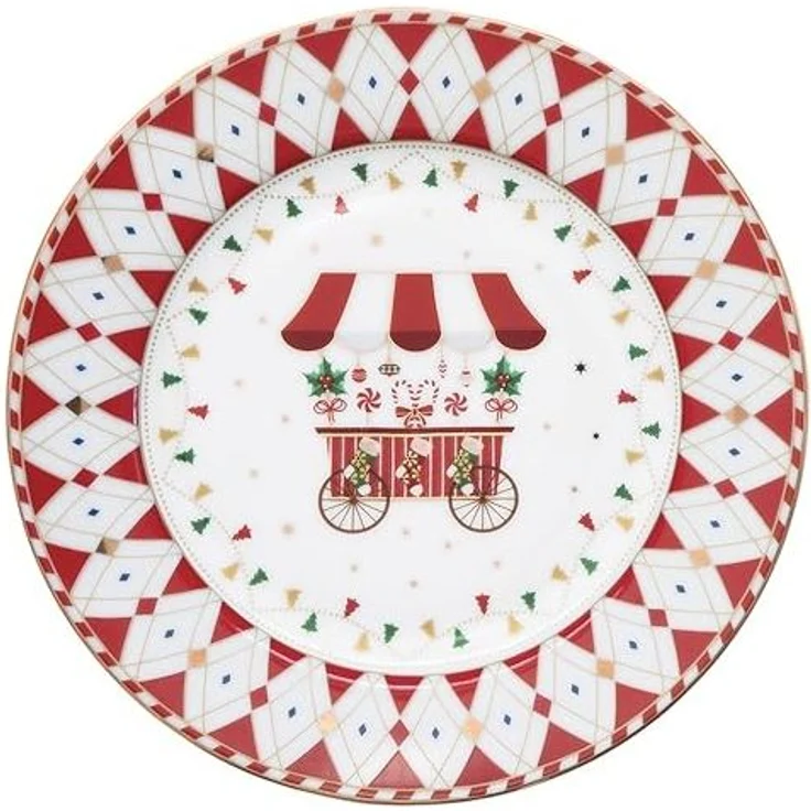 MamboCat Frühstücksteller 4x Christmas Wonderland Kuchenteller verschiedene Dekor Porzellan – Bild 3