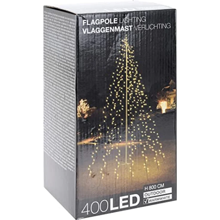 Spetebo LED-Lichternetz LED Fahnenmast Lichterkette 400 LED, 400-flammig, Fahnenmast und Weihnachtsbaum Beleuchtung – Bild 3