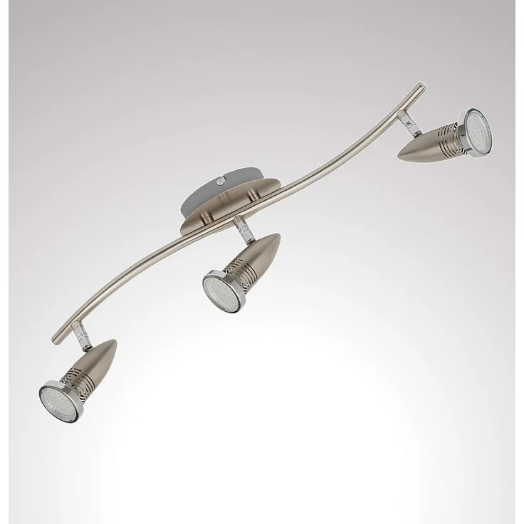 TRANGO LED Deckenstrahler, 3-flammig 2005-032-5W LED Deckenleuchte ANY inkl. 3x 5 Watt GU10 LED Leuchtmittel in Edelstahl-Optik I Deckenlampe I Deckenstrahler I Deckenspots, Lampe schwenkbar und drehbar – Bild 3