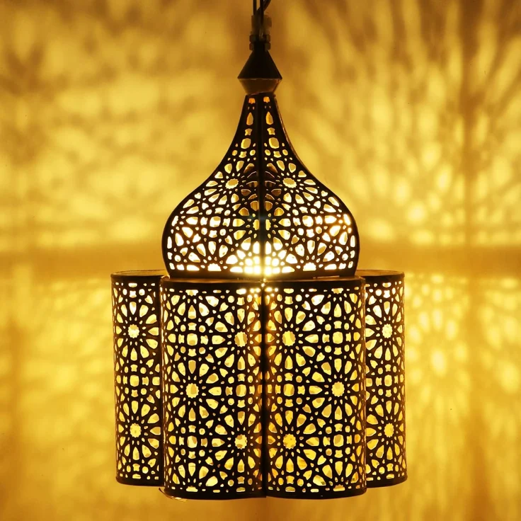 Marrakesch Orient & Mediterran Interior Pendelleuchte Orientalische Lampe Pendelleuchte Feryal Weiss, Handarbeit – Bild 3