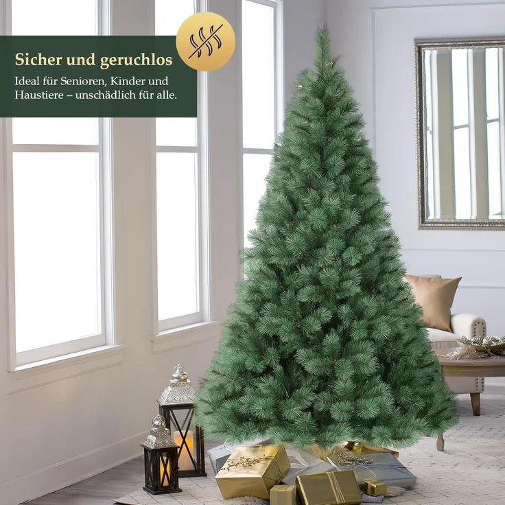 SALCAR Künstlicher Weihnachtsbaum 180 cm, Kiefer Tannenbaum (Ø ca. 100 cm) mit Metallständer, Schnellaufbau-Klappsystem, 1,8 m Christbaum für Innenbereich, einfacher Aufbau – Bild 3