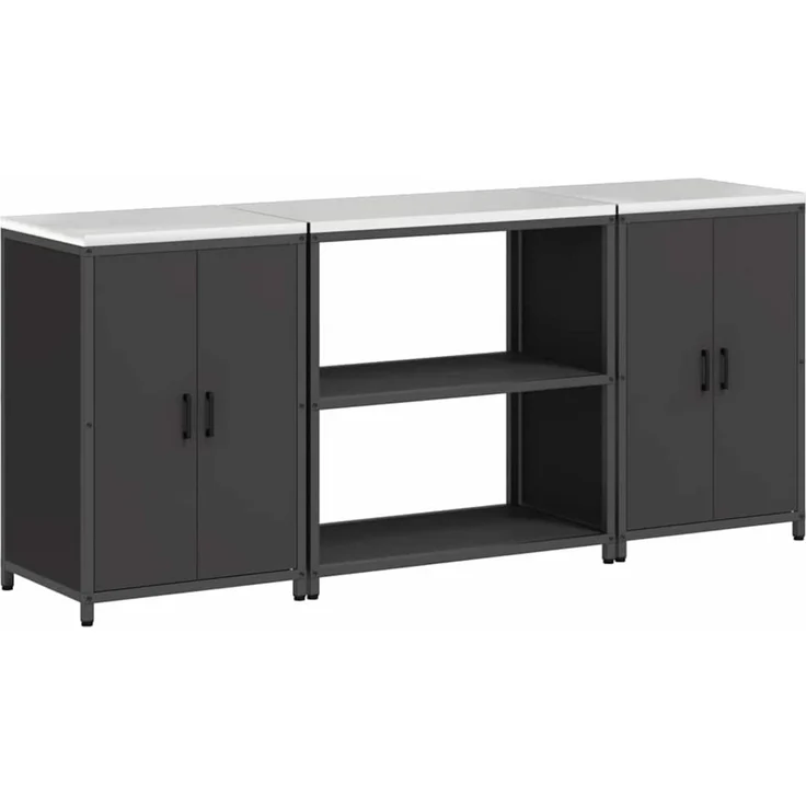 vidaXL Aufbewahrungsset für die Küche HATTEM 3 stk. Schwarz 3392666 – Bild 2