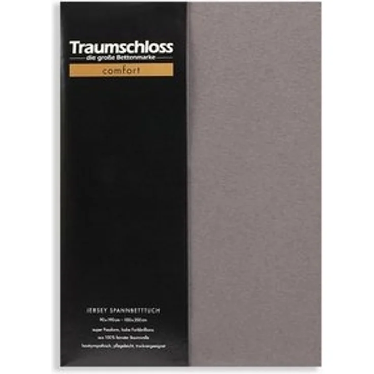 Traumschloss Spannbettlaken Comfort, Jersey, Grau, 90-100x200, 100% Baumwolle – Bild 5