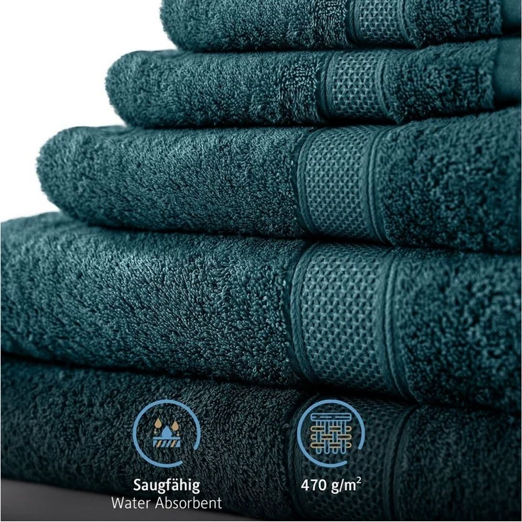 Komfortec Badetücher Duschtücher, 70x140 cm Größe, Doppelpack, %100 Baumwolle, Handtücher, Frottier (2-St), Frottee, Weich, Saugstark – Bild 3