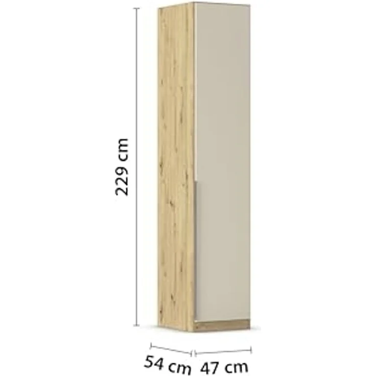 Rauch Möbel Alabama, Kleiderschrank für Schlafzimmer, Kinderzimmer, Wohnzimmer, Garderobe, Flur, 1-türig, mit Zubehör Basic, Farbe Beige/Eiche Artisan. Holz, Breite 47 cm – Bild 3