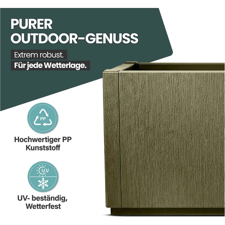 Kreher Blumenkasten XL Pflanzkasten in strukturierter Optik in verschiedenen Farben – Bild 3