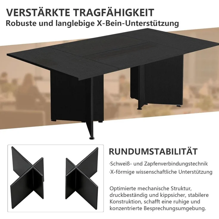 Konferenztisch modular 180 x 80 x 74 cm Black + Dark Gray – Bild 3