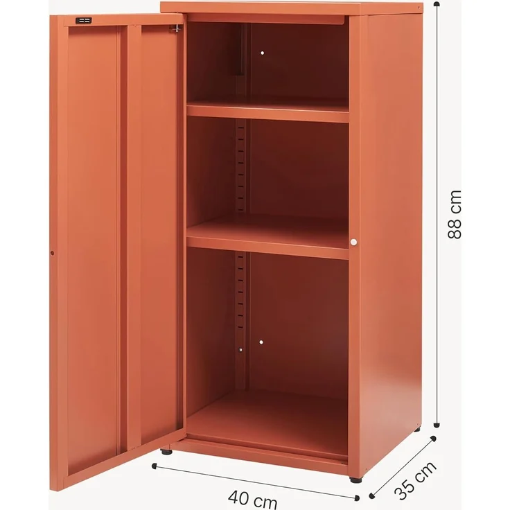 Metallschrank Burlöv Stahl Ziegelrot [en. casa] – Bild 2