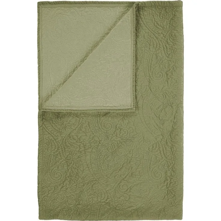 Essenza Tagesdecke Roeby, mit elegant gesticktem Paisley-Muster