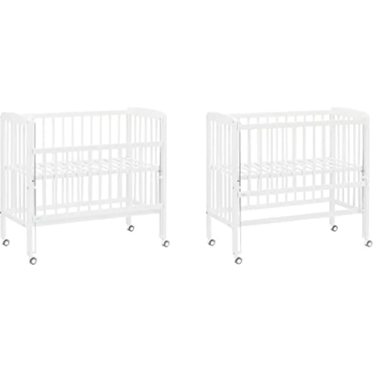 Fillikid 2in1 Beistellbett Nino, Höhenverstellbar von 48 bis 60 cm, für Boxspringbetten geeignet, Weiß – Bild 3