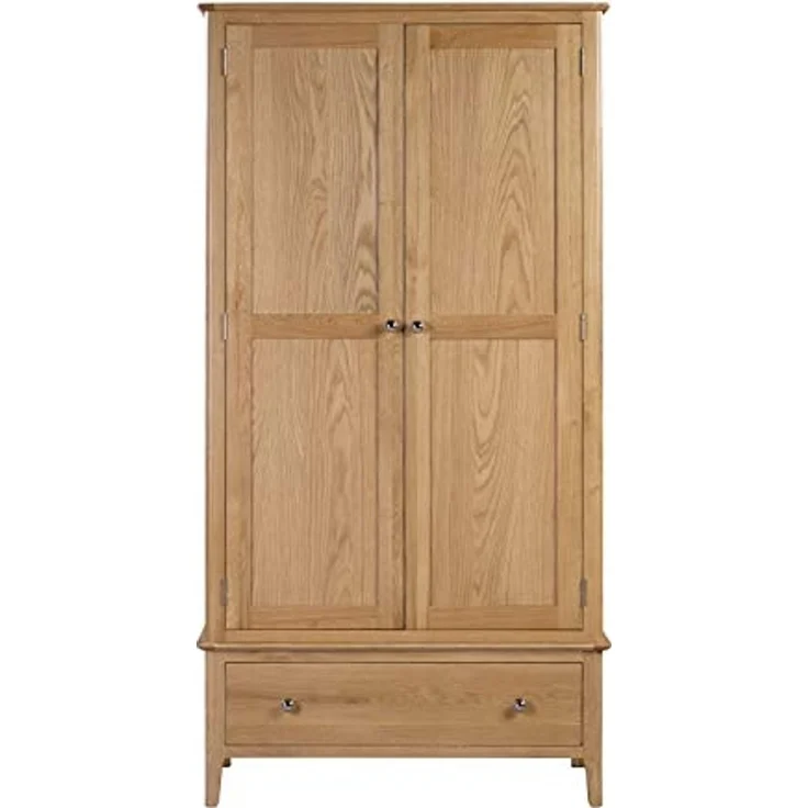 Julian Bowen Kleiderschrank mit 2 Türen und 1 Schublade, Holz, Eiche, Einheitsgröße, COT104 – Bild 3