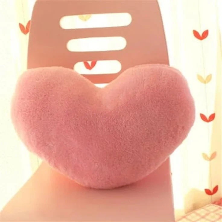 Herzkissen, Herz Kissen Kinderzimmer Decor Herzform Dekokissen Kopfkissen Kissen Zierkissen, Plüsch Kinderkissen für Kinderzimmer Sofa Dekoration (Rosa) – Bild 1