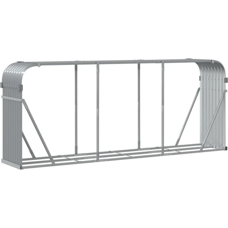 vidaXL Kaminholzunterstand Hellgrau 234x45x100 cm Verzinkter Stahl 364555 – Bild 10