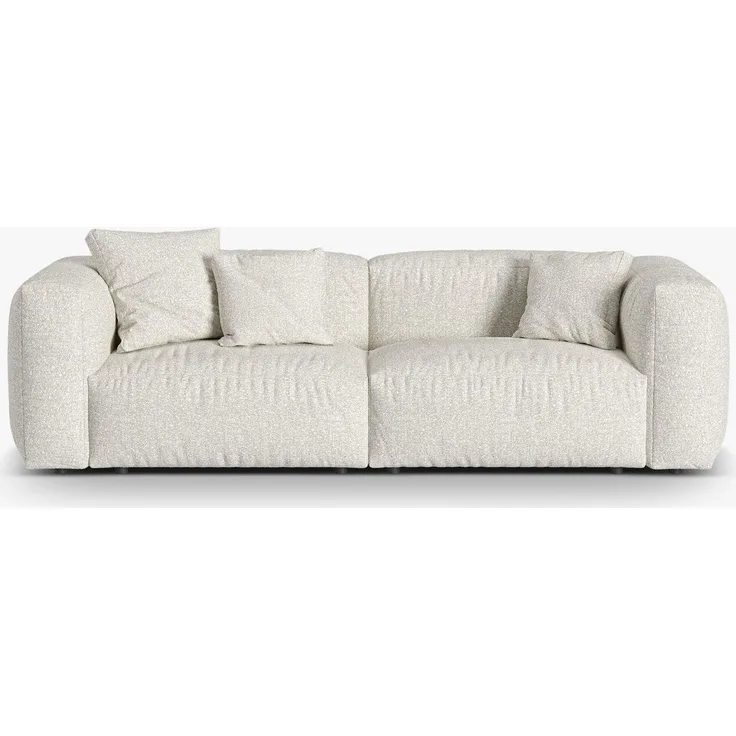 Micadoni Sofa Martina 3-Sitzer Boucle Monet Grau Beige Melange