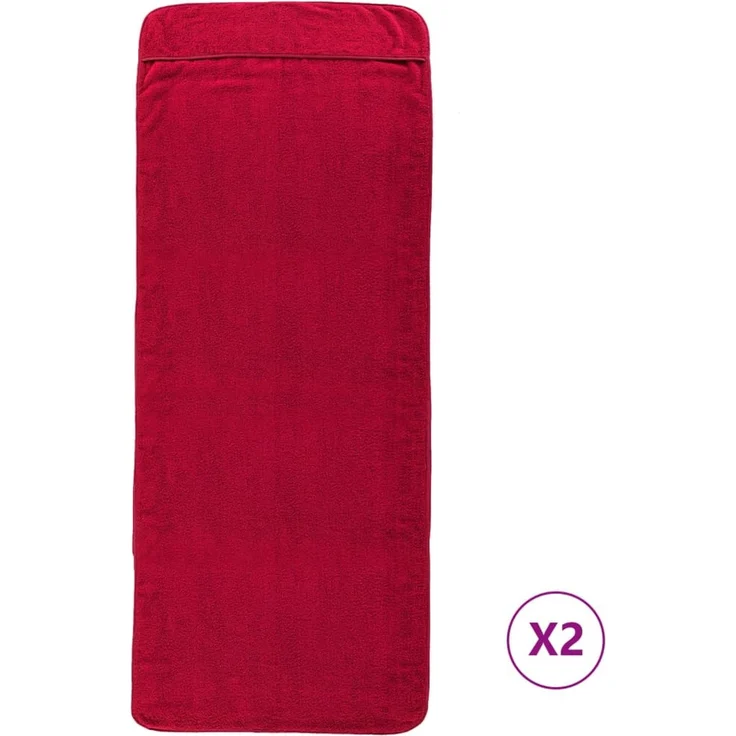 vidaXL Strandtücher 2 Stk. Burgunder 75x200 cm Stoff 400 GSM 362676 – Bild 2
