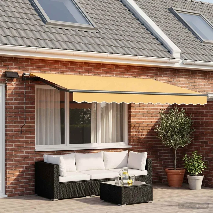 vidaXL Ausziehbare Markise Sand 600 x 350 cm Stoff und Aluminium 3426511 – Bild 1