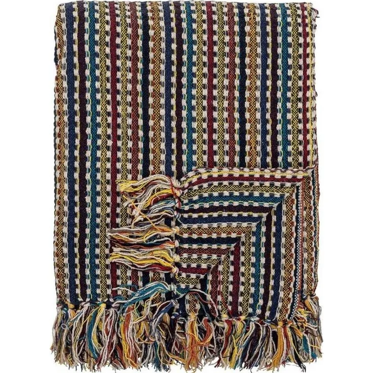 Bloomingville - Lazzario Recycled Cotton Throw 160x130 cm - Blue – Bild 1