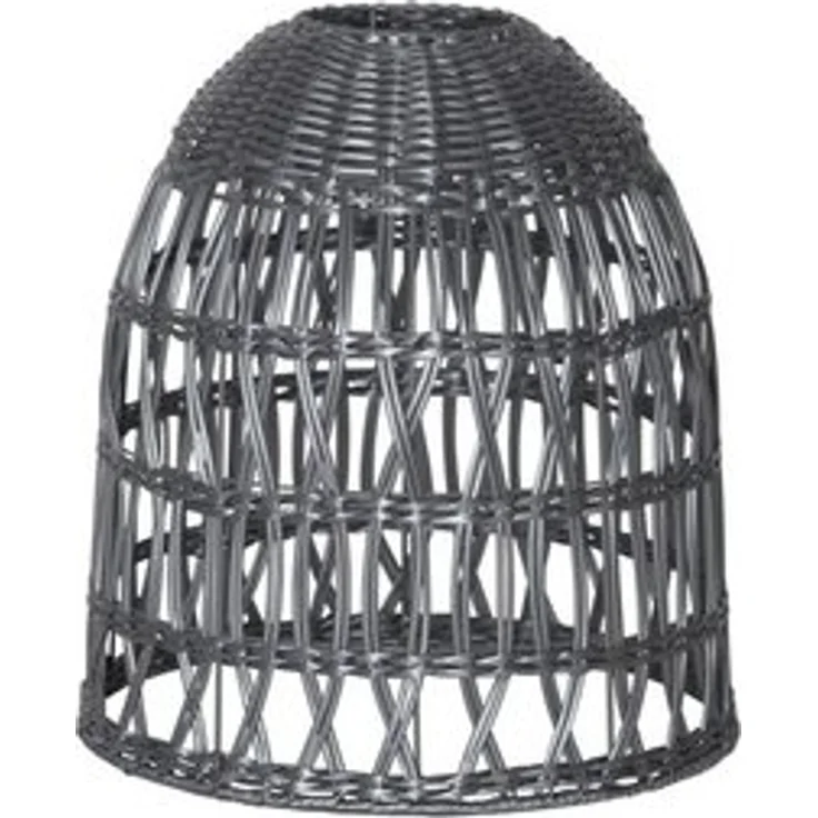 STAR TRADING Lampenschirm Lampenschirm Rattanstil KNUTE wetterfest Kunststoff grau D: 30cm – Bild 6