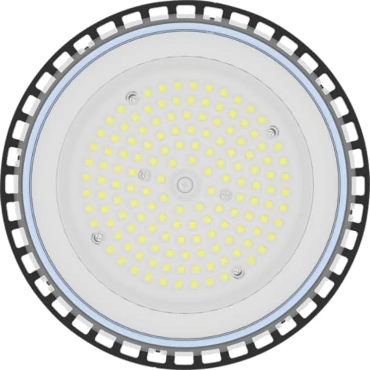 Berger & Schröter LED Strahler UFO High Bay Light 100 W, 12000 Lumen, 6500 K Weißlicht, IP66, Industriebeleuchtung, Schwarz