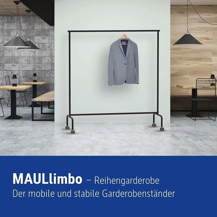 Maul Reihengarderobe Maullimbo Kleiderstange 151cm schwarz – Bild 2