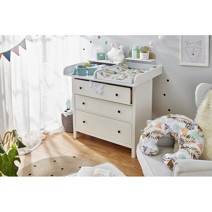 Rotho Babydesign Stillkissen-Set Mini, 180x33 cm, Inkl. Keilwickelauflage, 70x50 cm, ab 0 Monate, Modern Paradise – Bild 2