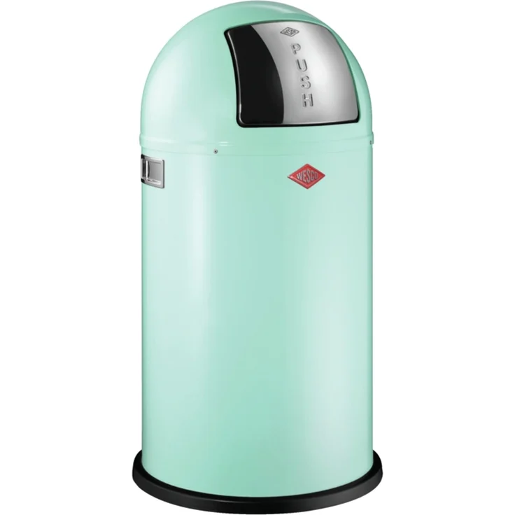 Wesco 'Pushboy' Mülleimer mit Klappdeckel, 50 Liter, Stahlblech, Mint – Bild 1
