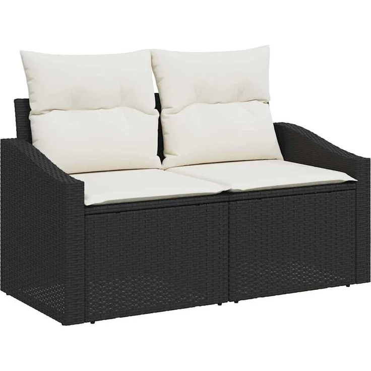 vidaXL Sofa Set 8 stk. Schwarz und Creme 55 x 55 x 37 cm 3346627 – Bild 4