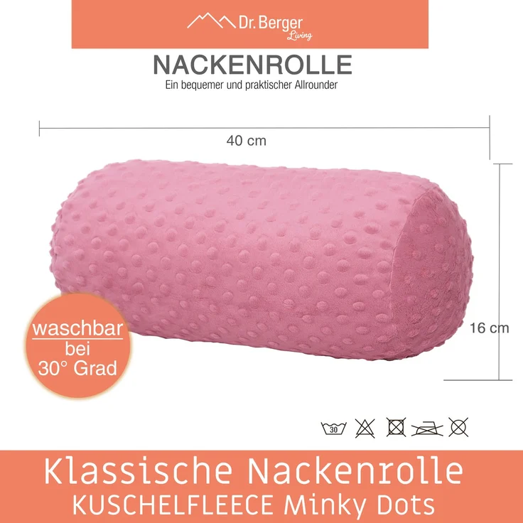 Dr. Berger Nackenrolle Minky Altrosa 40 x 16 cm – Bild 2
