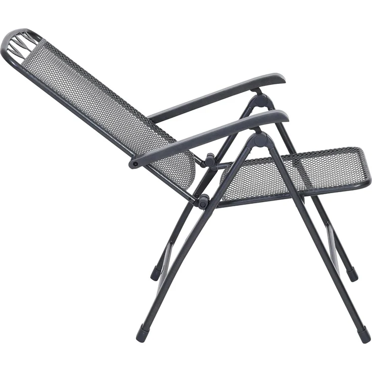 greemotion Klappstuhl Toulouse klappbar wetterfest verstellbar Gartenstuhl Balkonstuhl 58x108x64 cm eisengrau – Bild 7