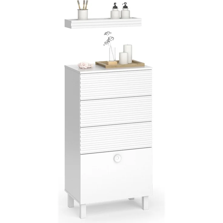 Midischrank Sola Weiß 60.2 x 113 cm mit 4 Schubladen Vicco – Bild 6