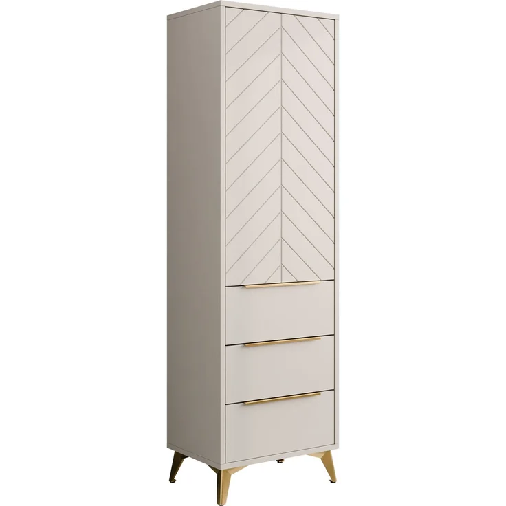 Mirjan24 'Xylix' Kleiderschrank mit 3 Schubladen, Laminatplatte sandbeige, 180 x 40 x 54 cm – Bild 3