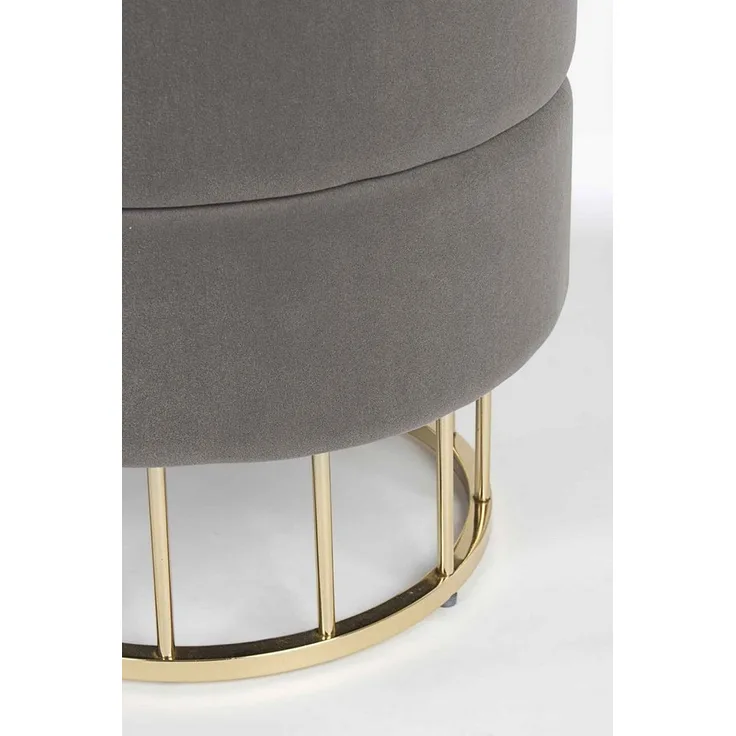 Hocker Pavlina in Samt-Optik, Grau, 38 x 38 x 42 cm