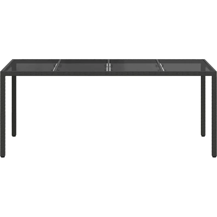 vidaXL Gartentisch Schwarz 190 x 90 x 75 cm Poly-Rattan 362547 – Bild 3