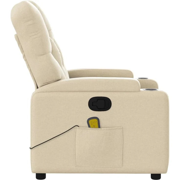 vidaXL Massage-Relaxsessel, cremefarbener Stoff 3206068 – Bild 7
