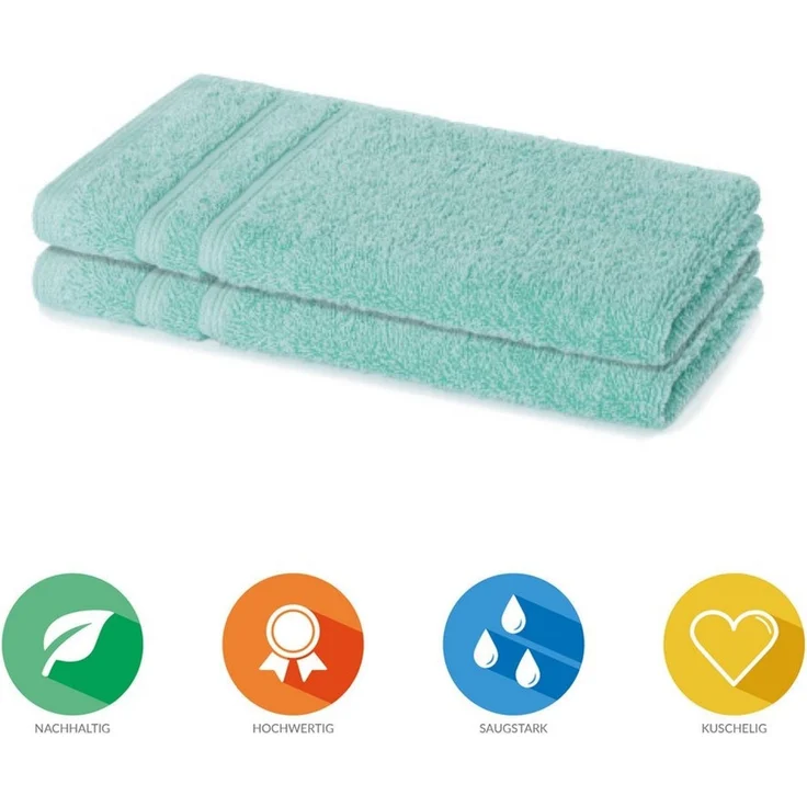 Lavea Gästehandtuch Bali, 30x50 cm aus 100% Bio-Baumwolle, einzigartig weiche Gästetücher mit Aufhänger (Set, 2-St), hochwertiges und nachhaltiges Premium Gästetuch – saugstarke Faser – Bild 2
