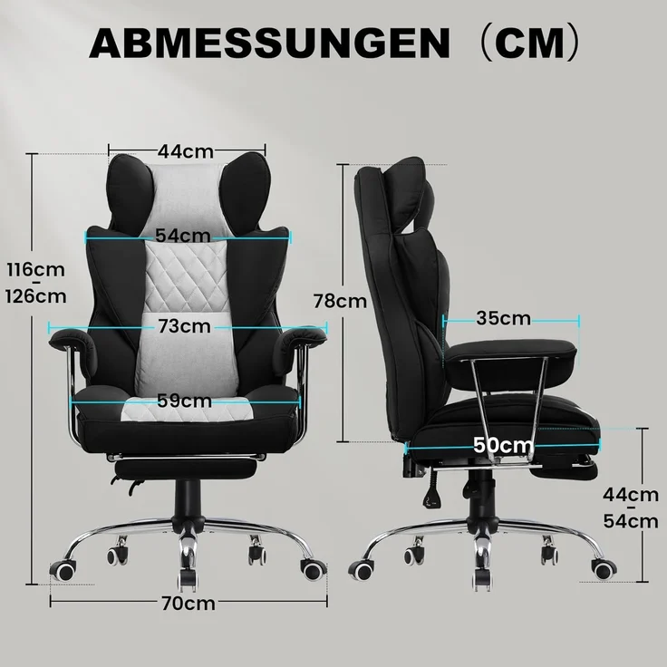 GTPLAYER Gaming-Stuhl Bürostuhl Gamer Stuhl gaming stuhl Schreibtischstuhl Chefsessel, mit Taschenfeder-Lendenwirbelstütze, breiter Büro-Computersessel – Bild 8