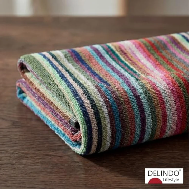 Delindo Lifestyle Geschirrtuch, Grubentuch aus Baumwolle, (5er Set, bunt gestreift ca. 50x90 cm) – Bild 3