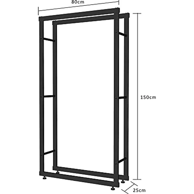 Kaminholzständer Brennholzregal Kaminholzablage Holzregal Metall 150x80 cm – Bild 6