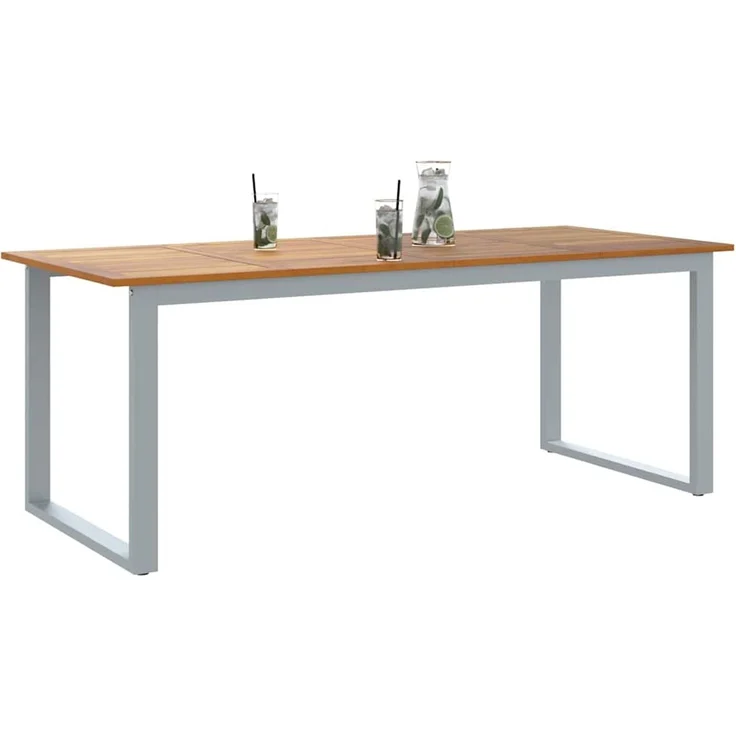 vidaXL Gartentisch Grau 200 x 90 x 75 cm Massivholz Akazie 4010597 – Bild 3