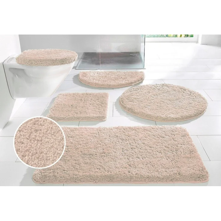 OTTO home Badematte Sanremo Standard, Badvorleger, Badezimmer Teppich, sehr weich, Höhe 30 mm, rutschhemmend beschichtet, schnell trocknend, fußbodenheizungsgeeignet, Polyester, rechteckig, Badteppich, unifarben, rechteckig, rund & als 3-tlg. Set erhäl... – Bild 1