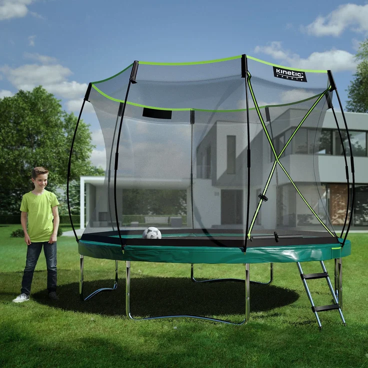 KINETIC SPORTS Trampolin Federlos-Design 'Bungee Safety Elite' - AirMAXX Sprungtuch-Technologie, Ultraleise, Outdoor Gartentrampolin für Kinder & Erwachsene, Ø 305 cm – Bild 2