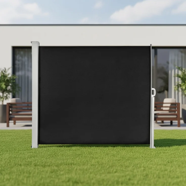 Seitenmarkise 180x300cm Schwarz Sichtschutz Sonnensegel Terrasse Ausziehbar – Bild 10