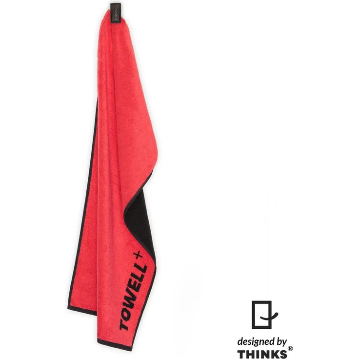 Stryve | Towell + Sporthandtuch | 40x90cm | integrierter Tasche | Rot Schwarz | 100% Baumwolle | ideal für Fitnessstudio & Outdoor-Aktivitäten – Bild 3